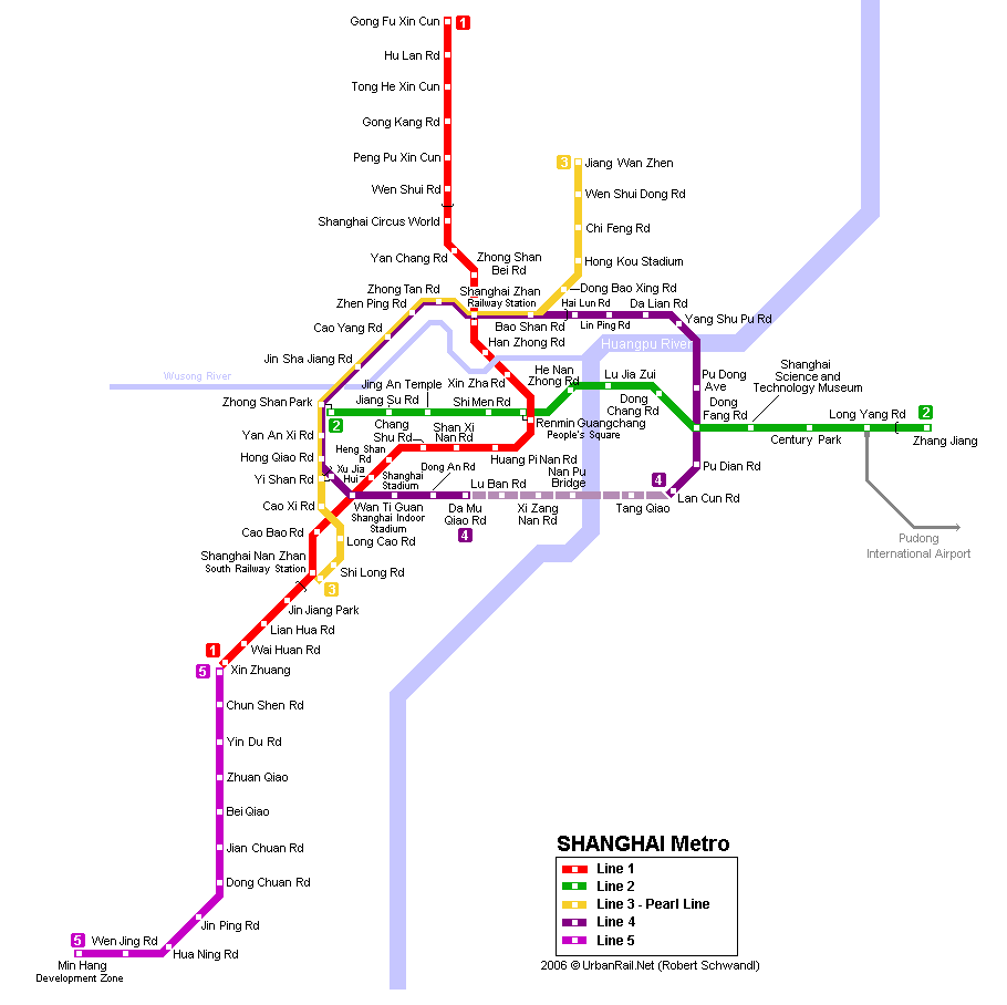 Shanghai Subway Map(Image from Urbanrail.net)