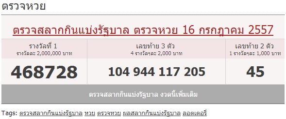 ตรวจผลสลากกินแบ่ง
