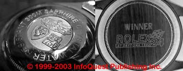 counterfeit rolex models with engraved casebacks left counterfeit