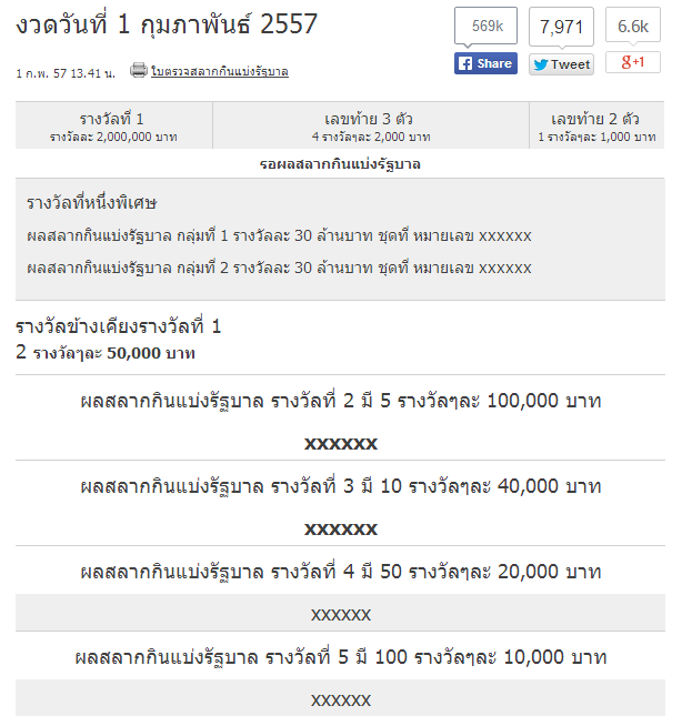 ตรวจผลสลากกินแบ่งรัฐบาล