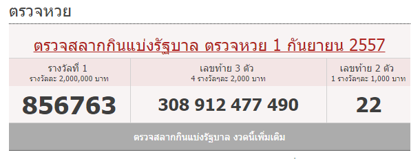 ตรวจผลสลาก
