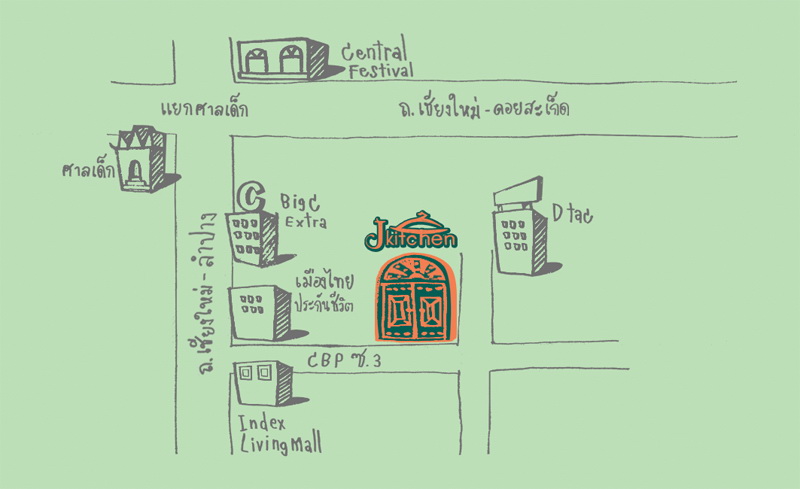 แผนที่ร้านJ kitchen by Viengjoomon เชียงใหม่
