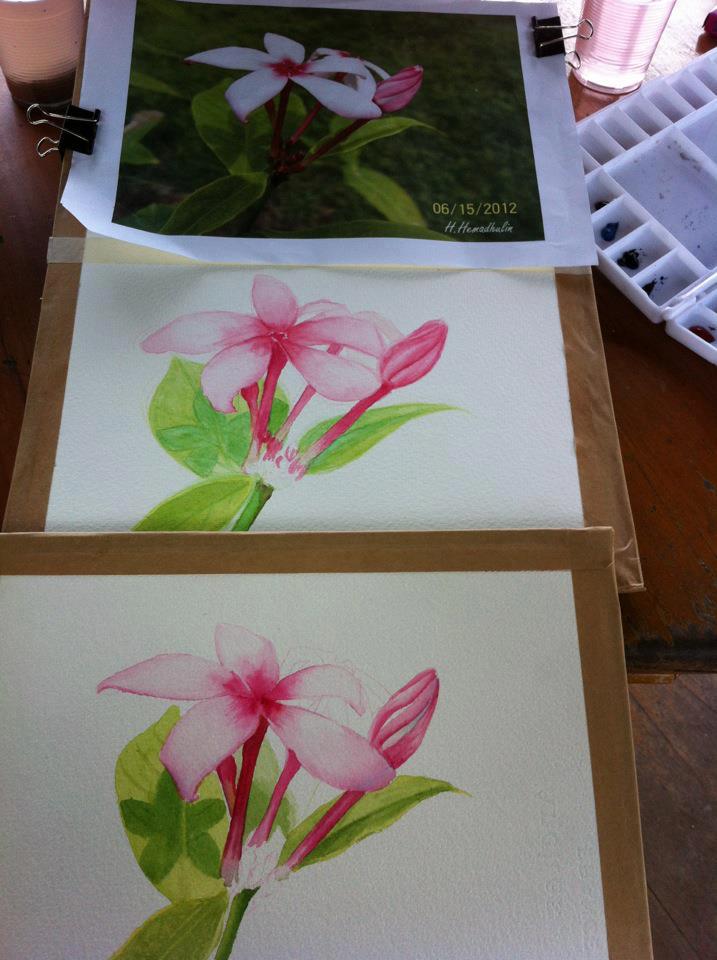 ไปอบรมสอนการวาดดอกไม้