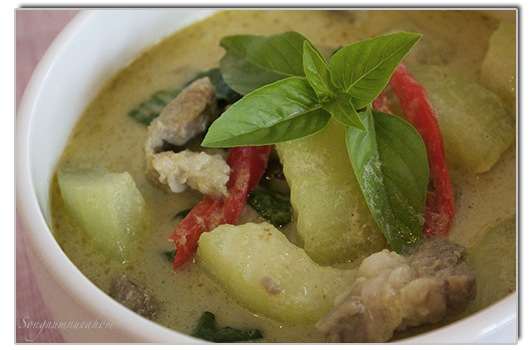 สูตรอาหาร ขนมจีนแกงไก่