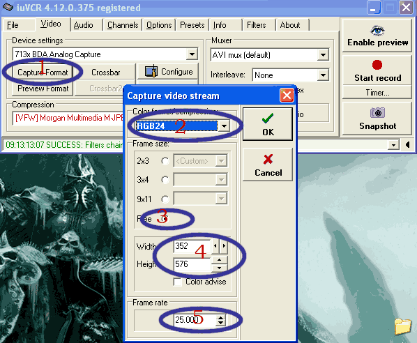 Morgan Codec Capture ด้วย Card TV tuner ธรรมดา part 2