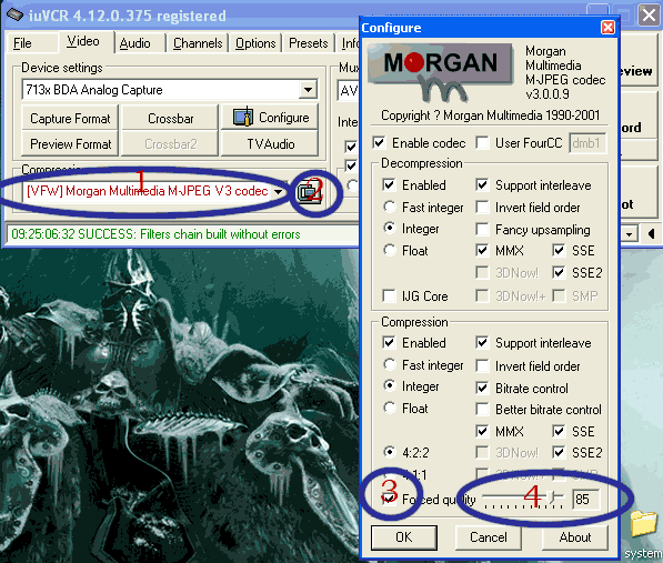 Morgan Codec Capture ด้วย Card TV tuner ธรรมดา part 2