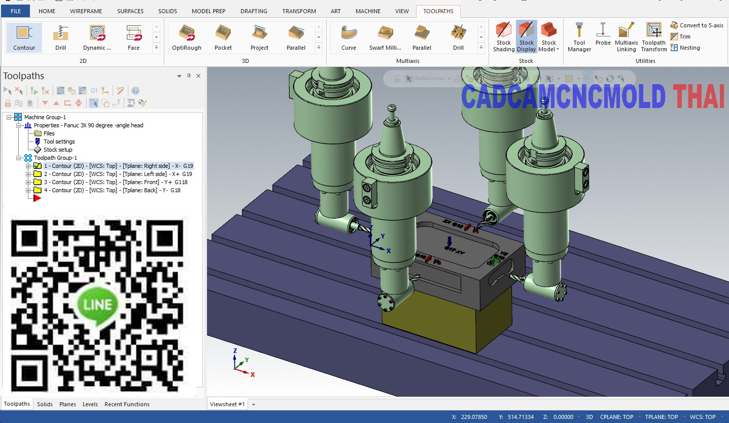 MASTERCAM 90 degree -angle head-CAM 3X