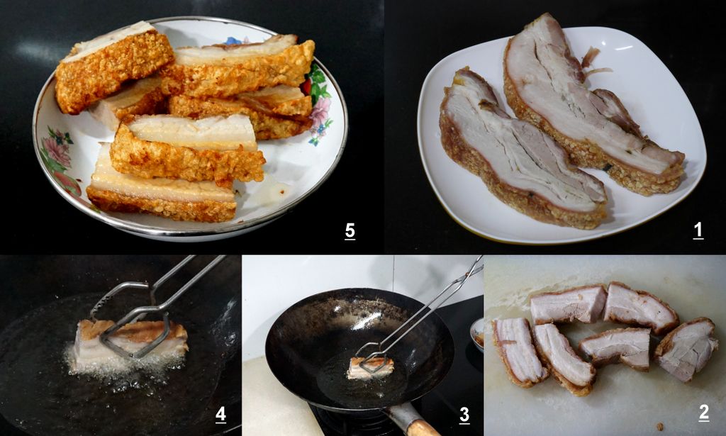 วิธีการทอดหมูกรอบที่ซื้อมาหรือเก็บไว้ ให้หนังกรอบอีกครั้ง