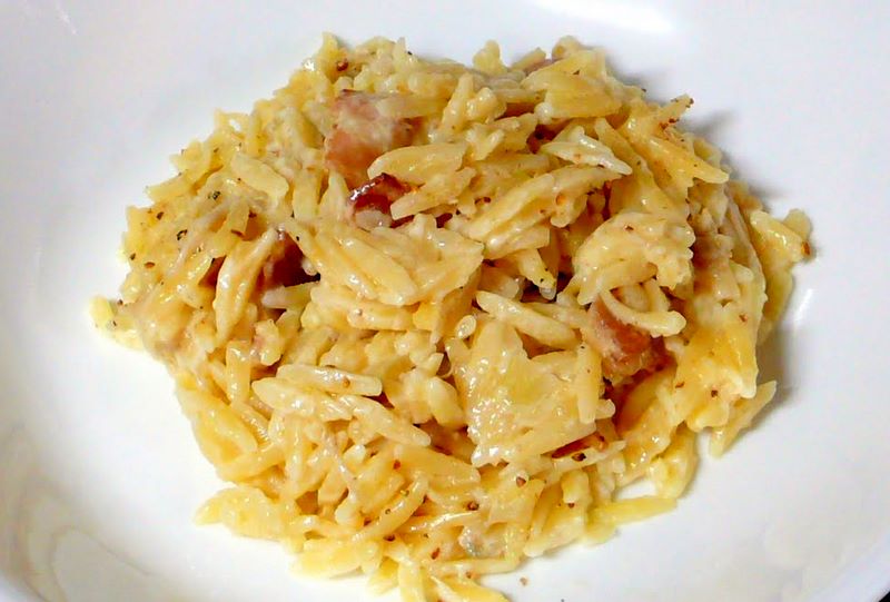 swin Risoni risotto with mushroom and bacon