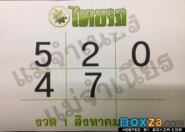 หวยท้าวพันศักดิ์ 1/8/57 หวยไทยรัฐ 1 สิงหาคม 2557