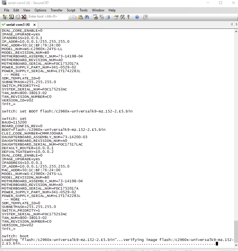 how to up ios switch cisco 2960X24TSLL