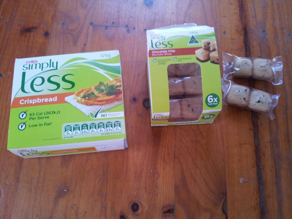 ขนมของ Coles Simply Less