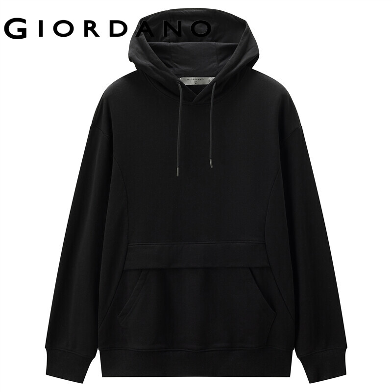 เสื้อฮู้ด GIORDANO Men Hoodies Forward Seam Stylish Kanga Pocket Hoodies Dropped