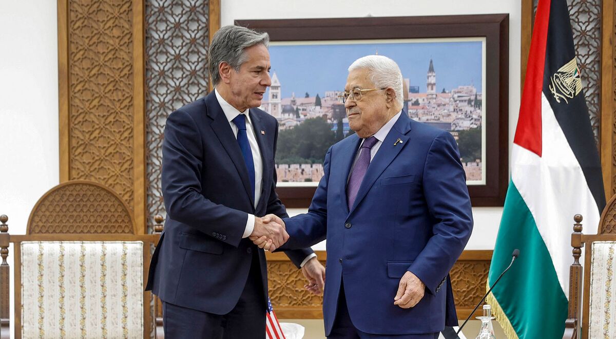 Bloomberg Middle East @middleeast 5 .. 2023 US Secretary of State Antony Blinken met with Palestinian Authority President Mahmoud Abbas in Ramallah Sunday