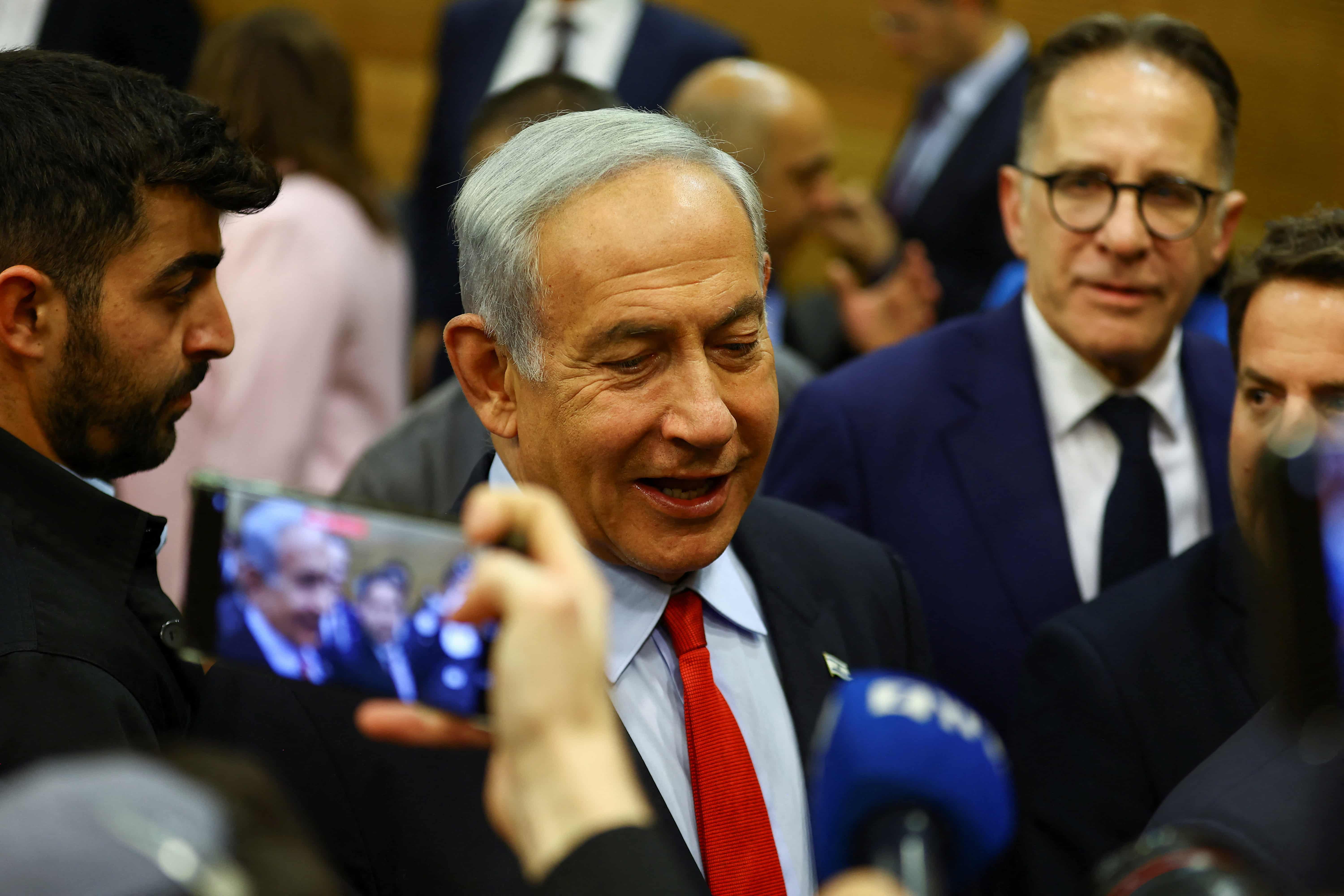 Benjamin Netanyahu during a meeting in the Knesset on Tuesday *23 May 2023 (Reuters)