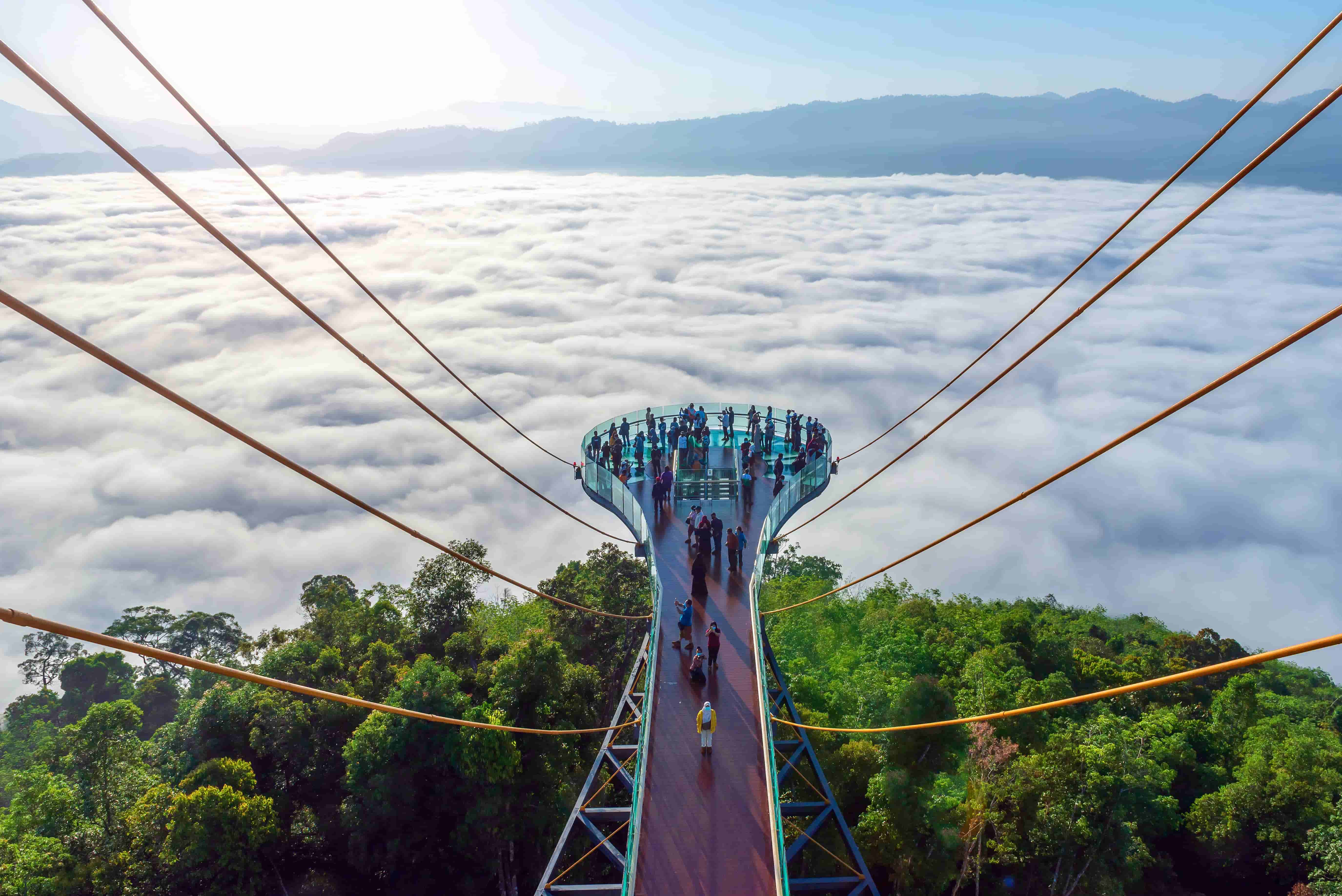 The extraordinary Skywalk Ayerweng in Betong makes you feel like youre floating above the clouds © Getty Images/iStockphoto