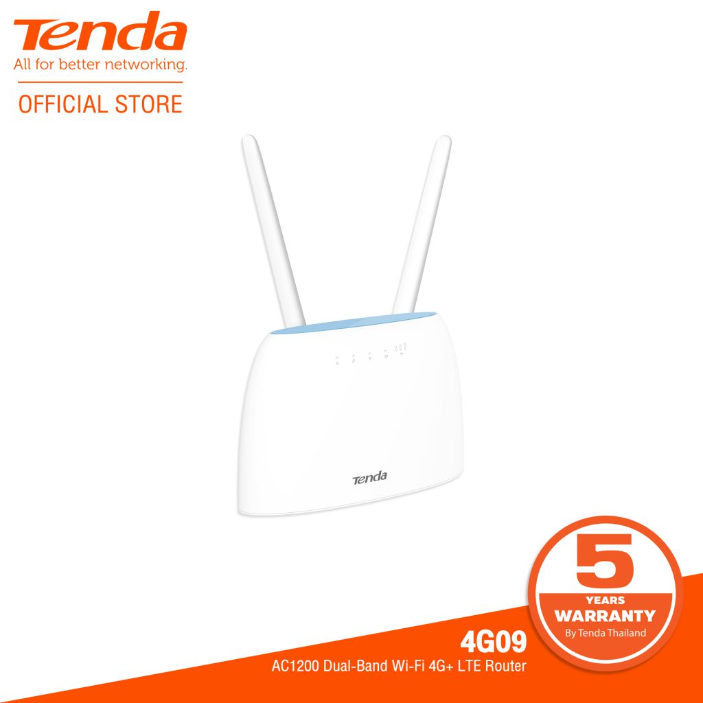 Tenda 4G09 เร้าเตอร์ใส่ซิม 4G AC1200 4G CAT6 รองรับ 2CA (Wireless Dual Band)