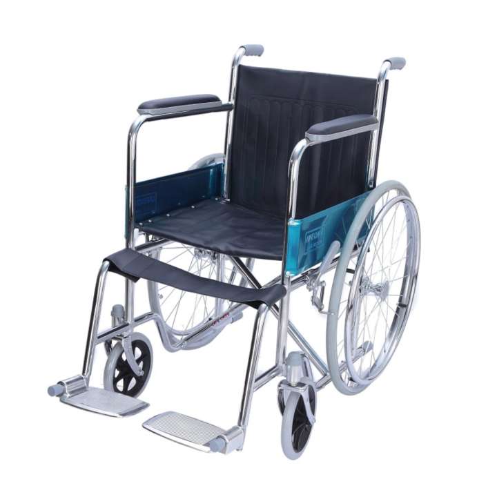 AOLIKE Wheelchair วีลแชร์ รถเข็นผู้ป่วย พับได้ โครงเหล็กชุบโครเมี่ยม รุ่น ALK809-46