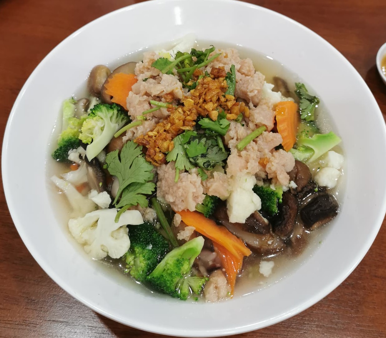 อาหารเจ ข้าวต้มหมูสับเห็ดหอมเจ