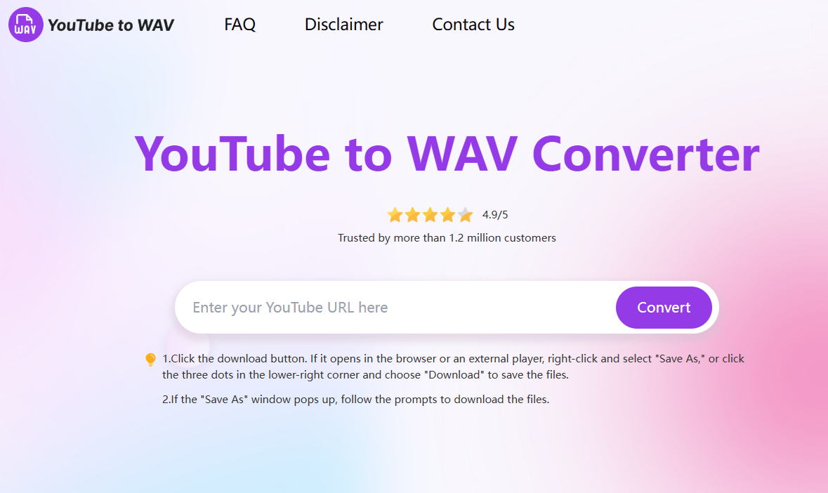 YouTube to WAV converter