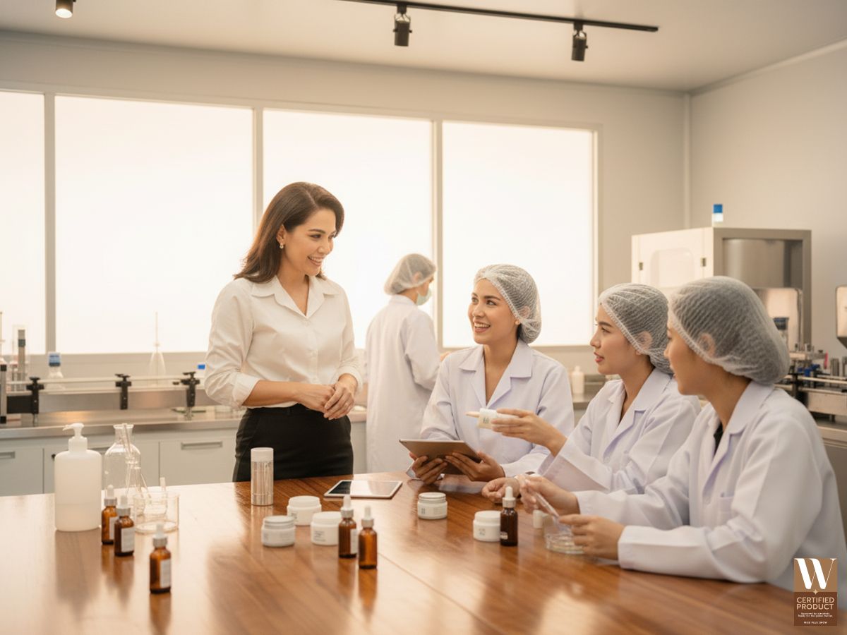 เจ้าของแบรนด์เยี่ยมชมโรงงานผลิตครีมในอุบล