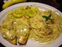   Chicken Cream Sauce with Spagetti